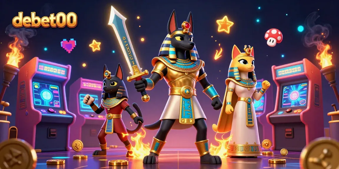 Engage with thrilling gaming experiences at debet00 with dynamic casino visuals featuring ancient Egyptian characters.