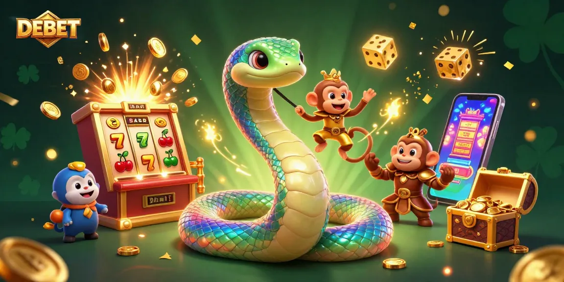 Engage with DEBET's thrilling gaming world through this vibrant 3D casino illustration.