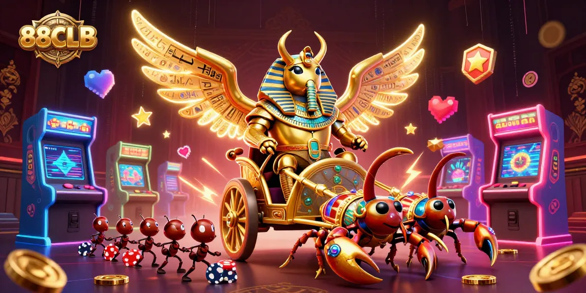 Engage with 88CLB through this vibrant 3D casino-inspired illustration, featuring dynamic characters and gaming elements.