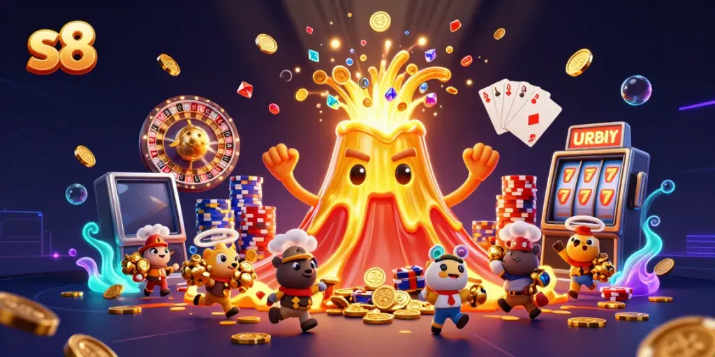 Experience the excitement of s8 casino with golden treasures and thrilling gameplay scenes!