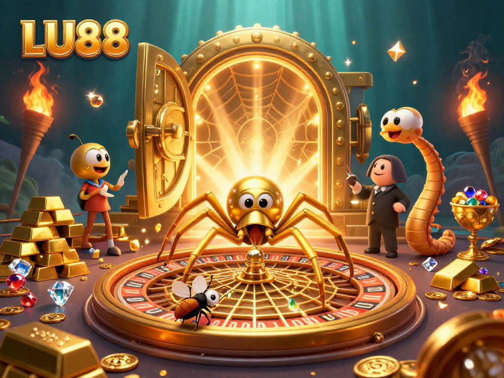 LU88 players placing bets at a roulette wheel web in a dynamic casino scene.