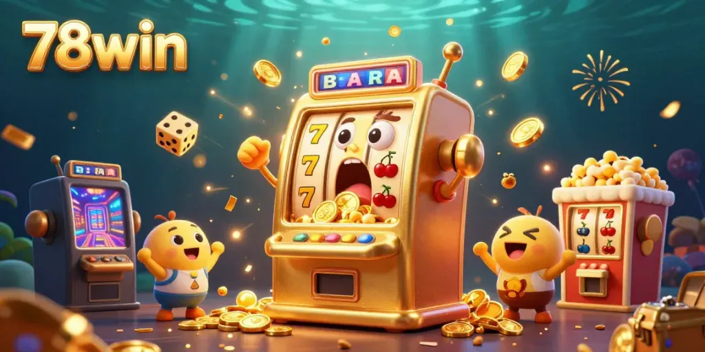 Experience the thrill of winning at 78win with dynamic slot machines bursting with jackpots and colorful casino elements.