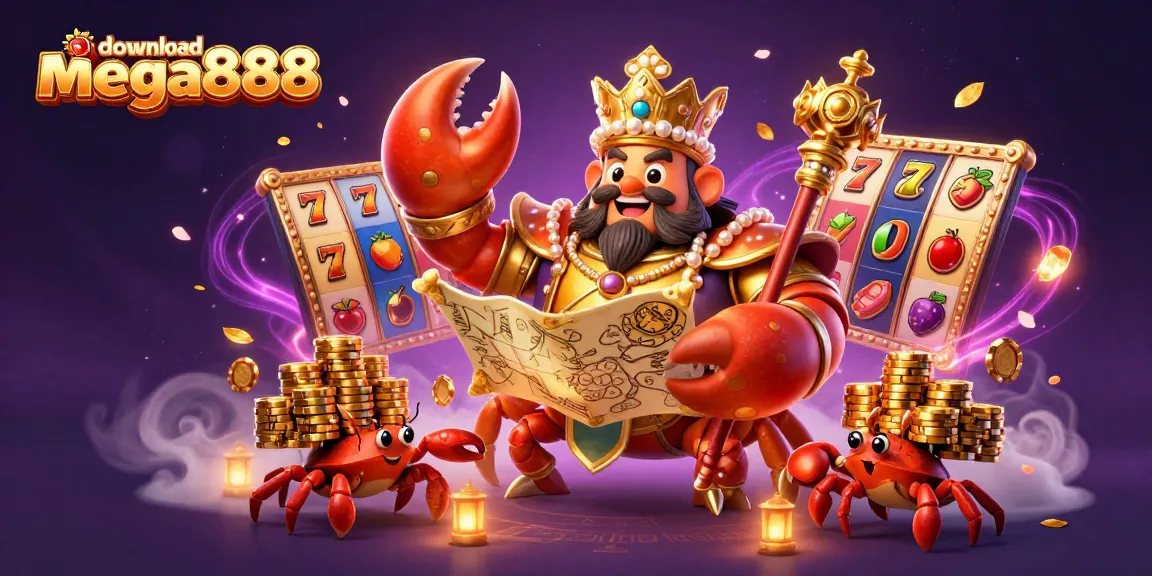 Engage with the fun of download mega888 featuring a grand golden crab representing luck and treasure!