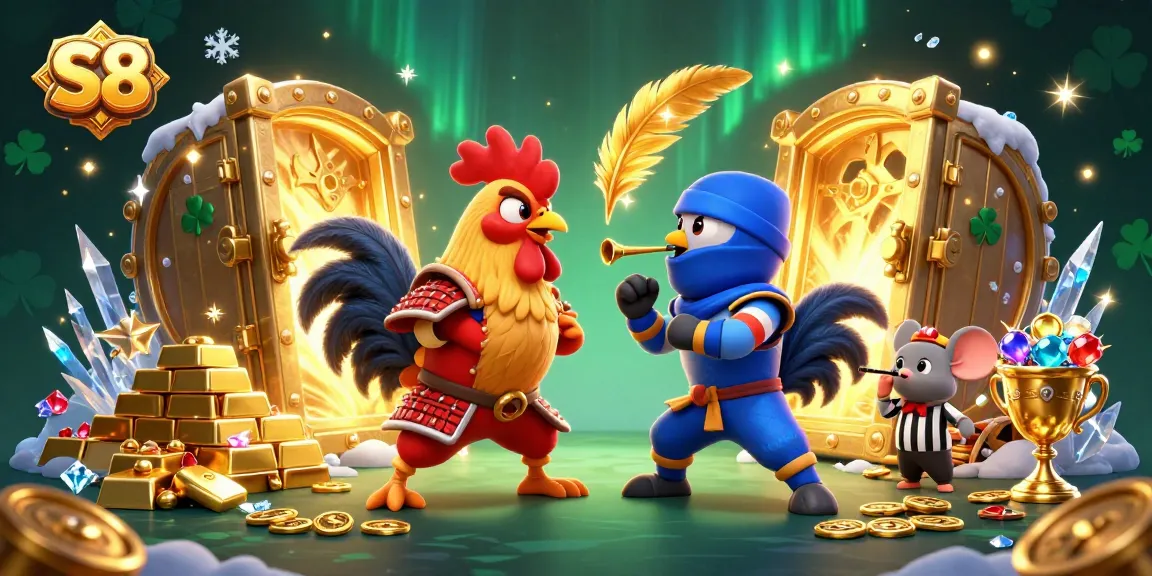 S8's thrilling rooster battle animation brings excitement to online gambling adventures.