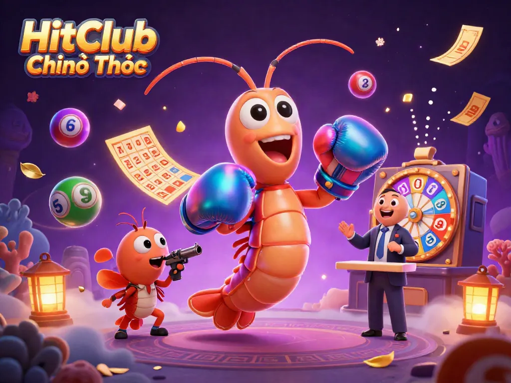 Experience thrilling gameplay at HitClub Chính Thức with a vibrant 3D scene filled with excitement and winnings.