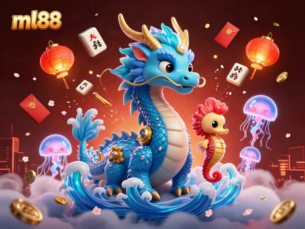 Win big with ml88 at this vibrant 3D casino-themed scene featuring mystical characters and game elements.
