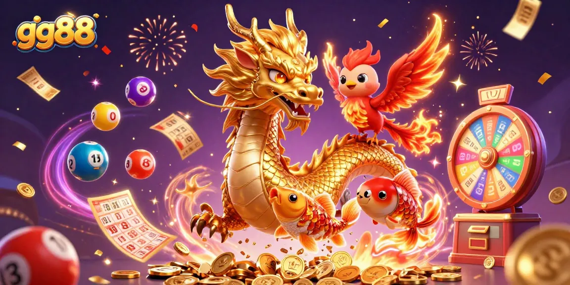 Players experience exciting wins at gg88 with a festive atmosphere filled with coins and colorful elements.