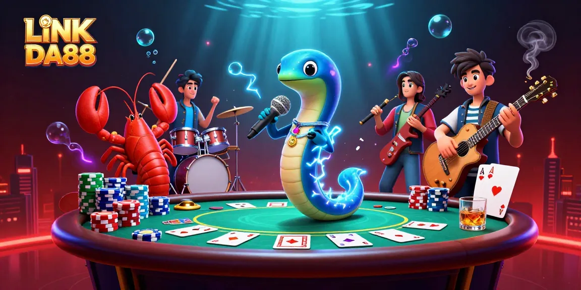Experience LINK DA88 with vibrant underwater casino entertainment featuring an electric eel DJ.