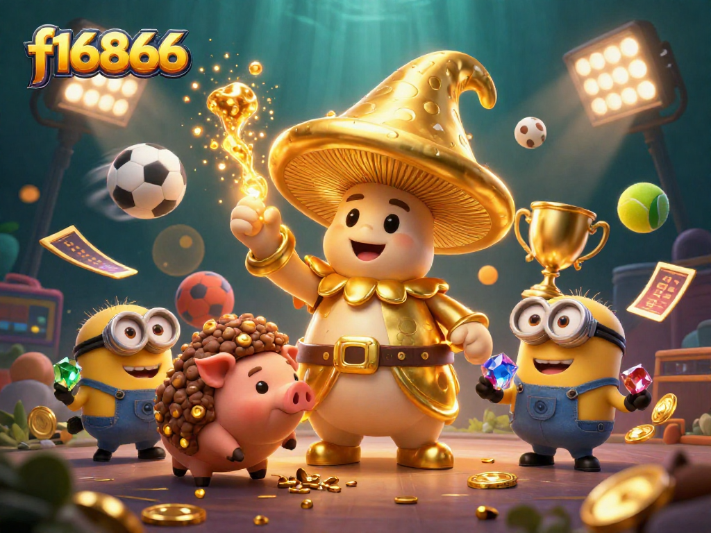 Experience thrilling wins at f16866 with dynamic sports gambling action in a vibrant 3D casino scene.