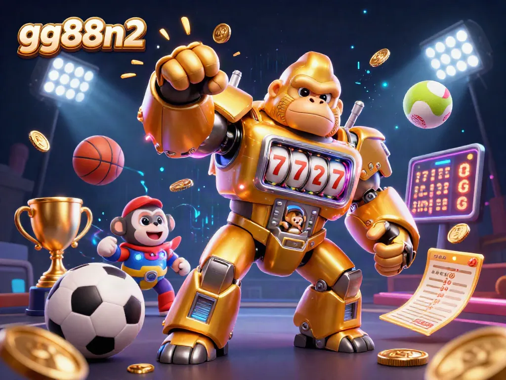 Experience the thrill of gg88n2 casino with a dynamic illustration showcasing sports betting excitement.