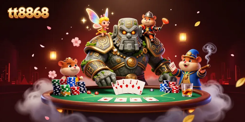 Experience thrilling gameplay at tt8868 with our animated casino characters and poker excitement.