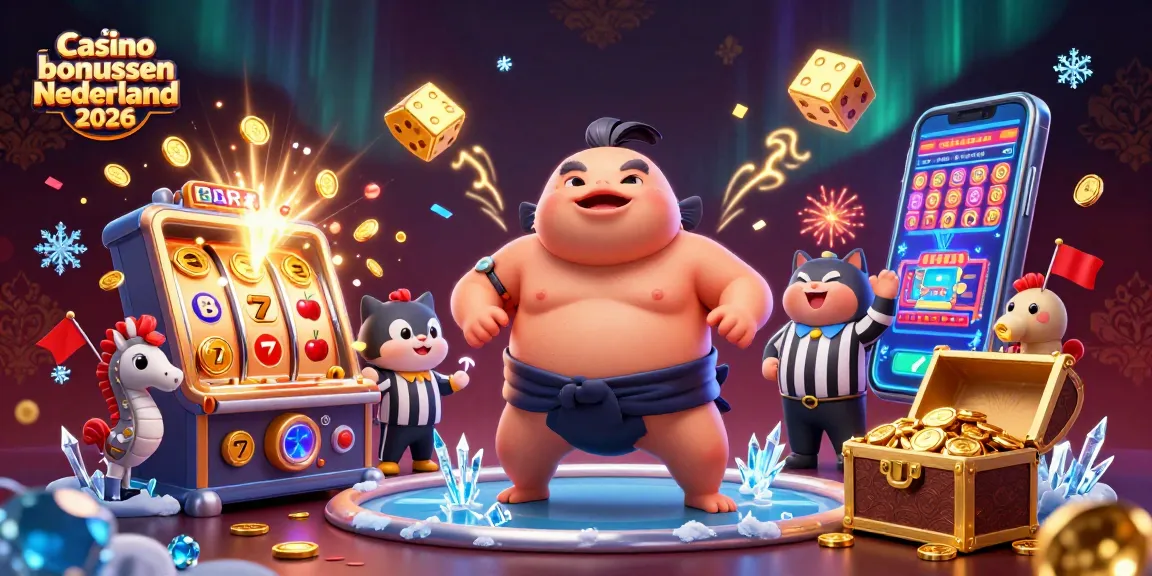 De 3D cartoon fugu in een ring met Casino bonussen Nederland 2026 en een explosie van munten.