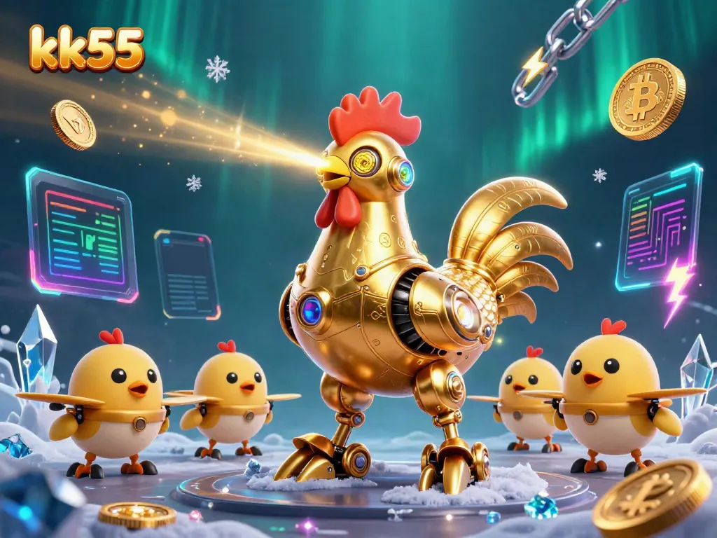 Engage in winning strategies with the kk55 robot casino scene showcasing crypto elements.