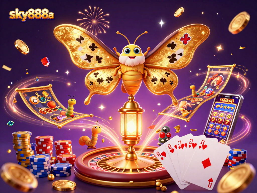 Engage with sky888a by experiencing a vibrant casino scene filled with jackpots and golden winnings.