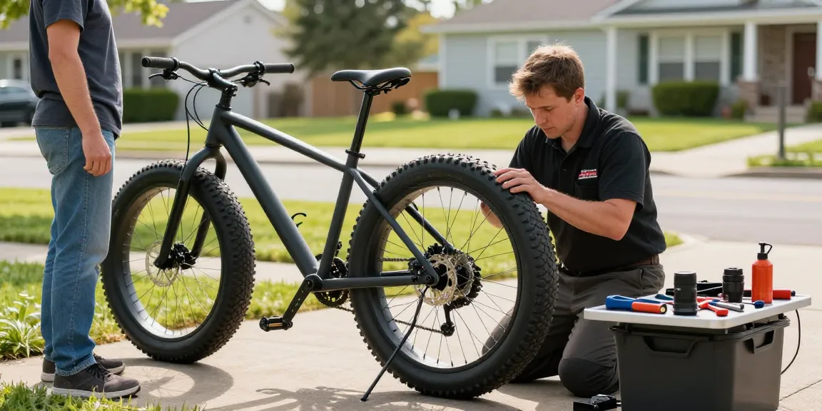 Fatbike reparatie door een mobiele monteur in de buurt.