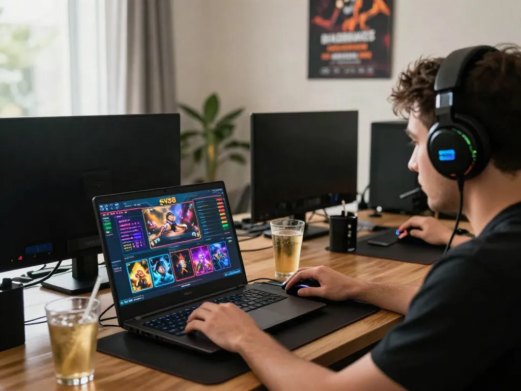 Engaged player at SV88 gaming platform showcasing dynamic online gambling experience.