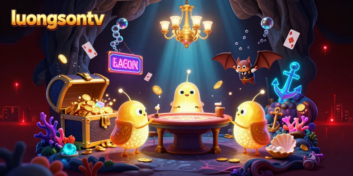 Experience the excitement of luongsontv as glowworms illuminate a vibrant cave casino filled with treasures.