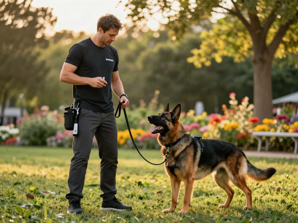 ROKOK88 K9 gear used in a dynamic dog training session outdoors