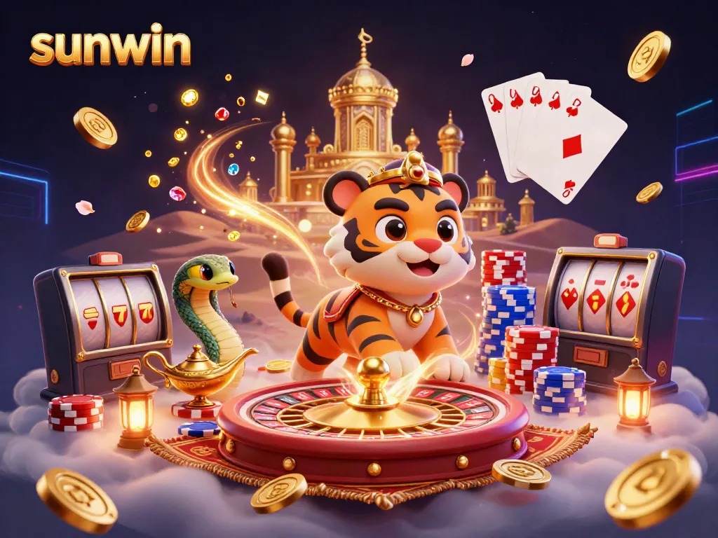 Experience thrilling gaming adventures at sunwin with vibrant casino scenes and magical elements.
