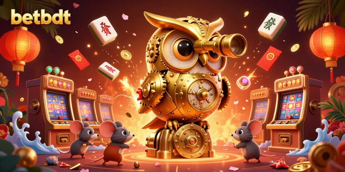 Engage with betbdt's vibrant casino scene featuring intricate gold elements and lively characters.