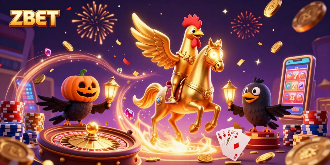 Join the excitement with ZBET as golden rooster and friends bring the casino to life!