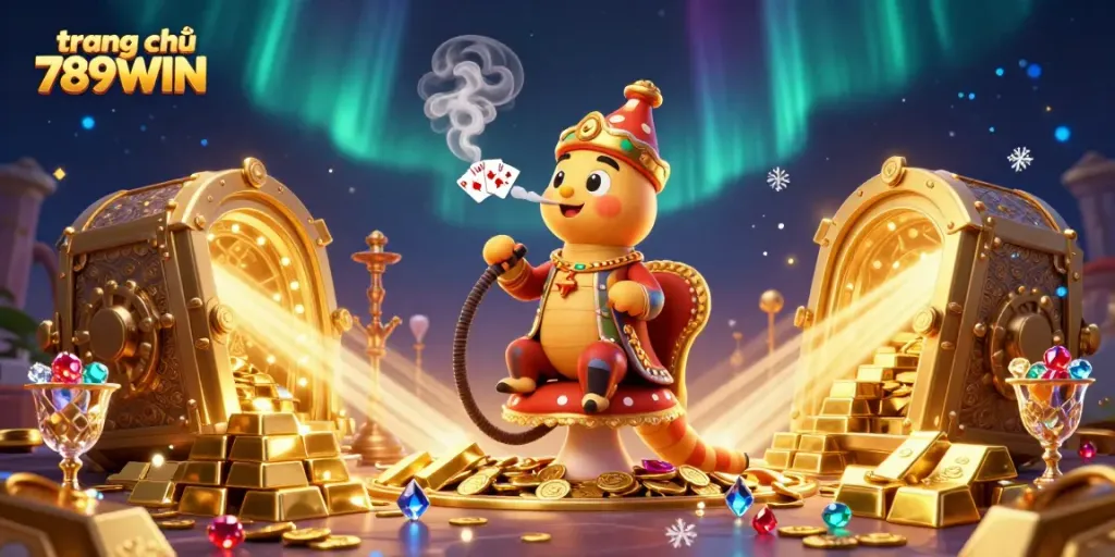 Engage with the vibrant world of trang chủ 789WIN, where a spectacular caterpillar hookah-master reigns over a fortune of jewels and treasures.