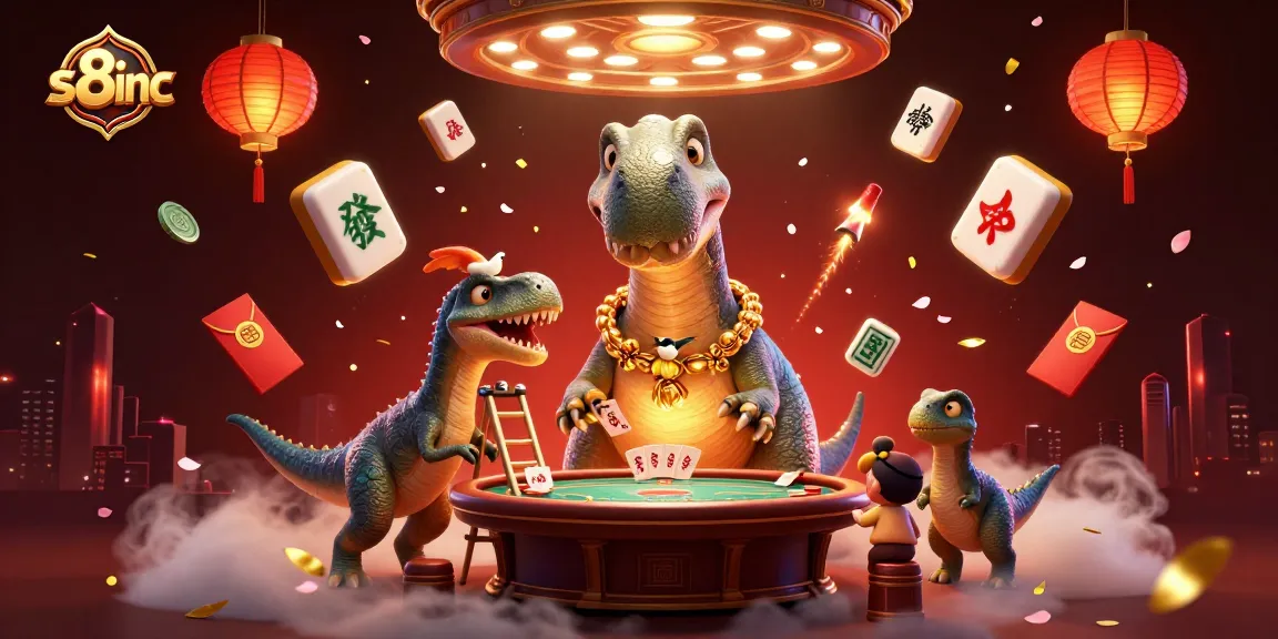 Experience thrilling gameplay at s8inc with a dynamic casino scene featuring a brontosaurus and clever raptor.