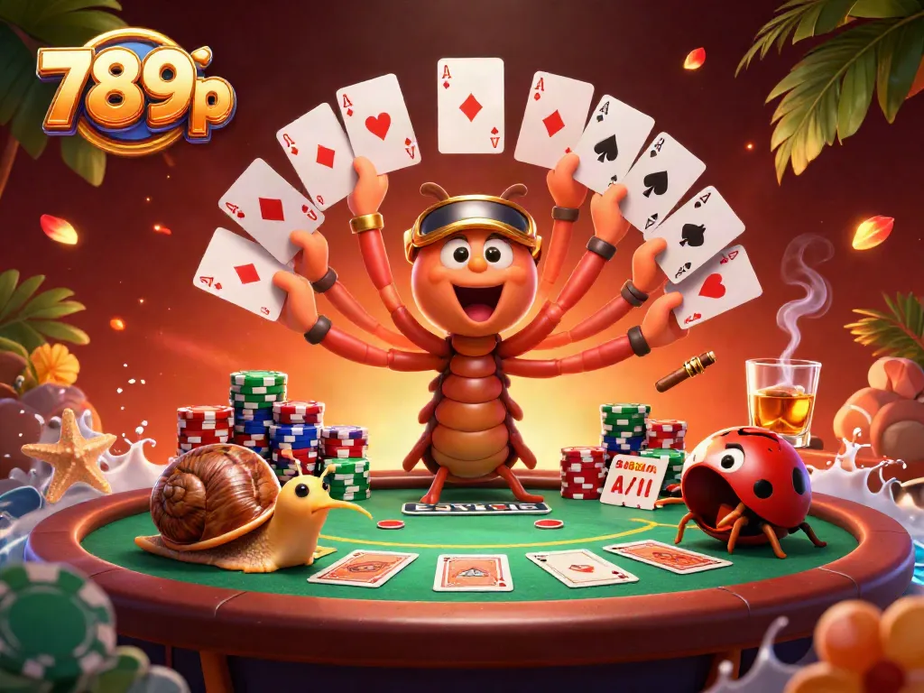 Engage with 789p casino excitement featuring a dynamic millipede dealer and colorful chips.