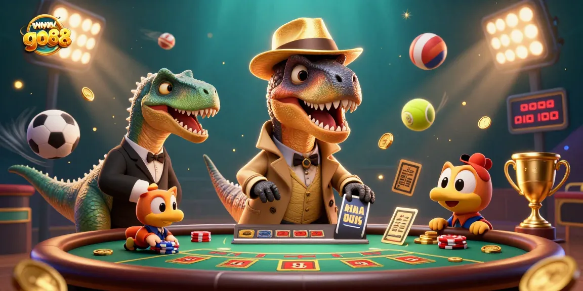 Catch thrilling gaming moments at wwwgo88 featuring unique 3D cartoon characters engaging in casino fun.