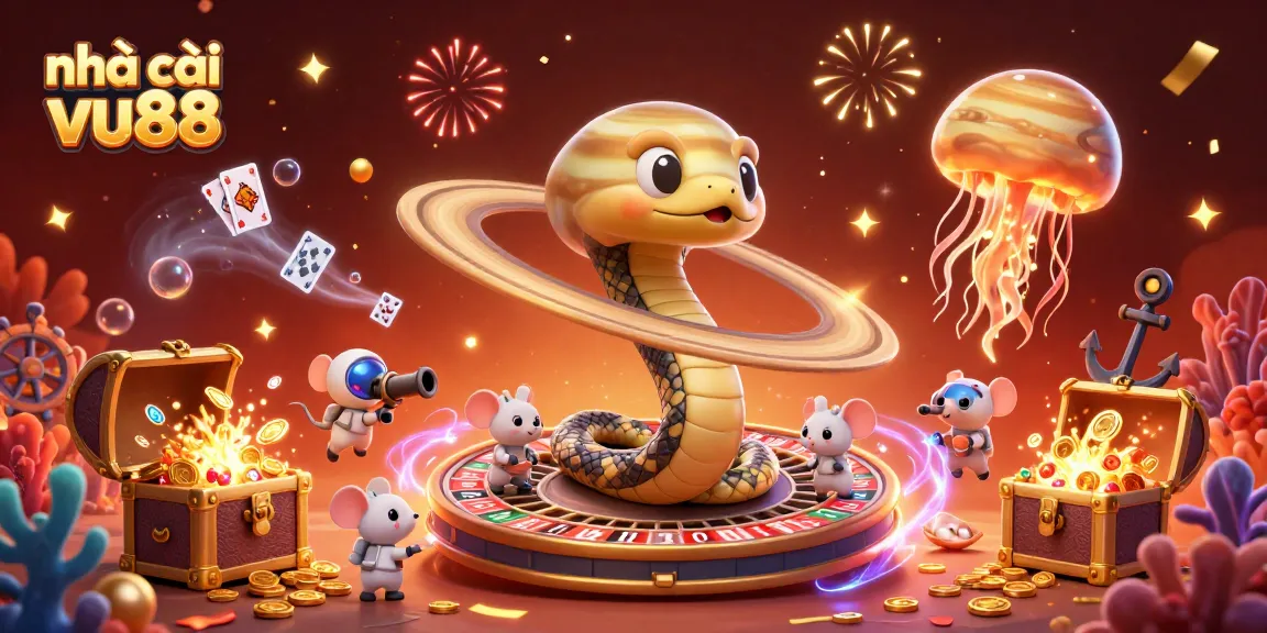 Place bets on the cosmic roulette with nhà cái vu88 in this dynamic casino scene.