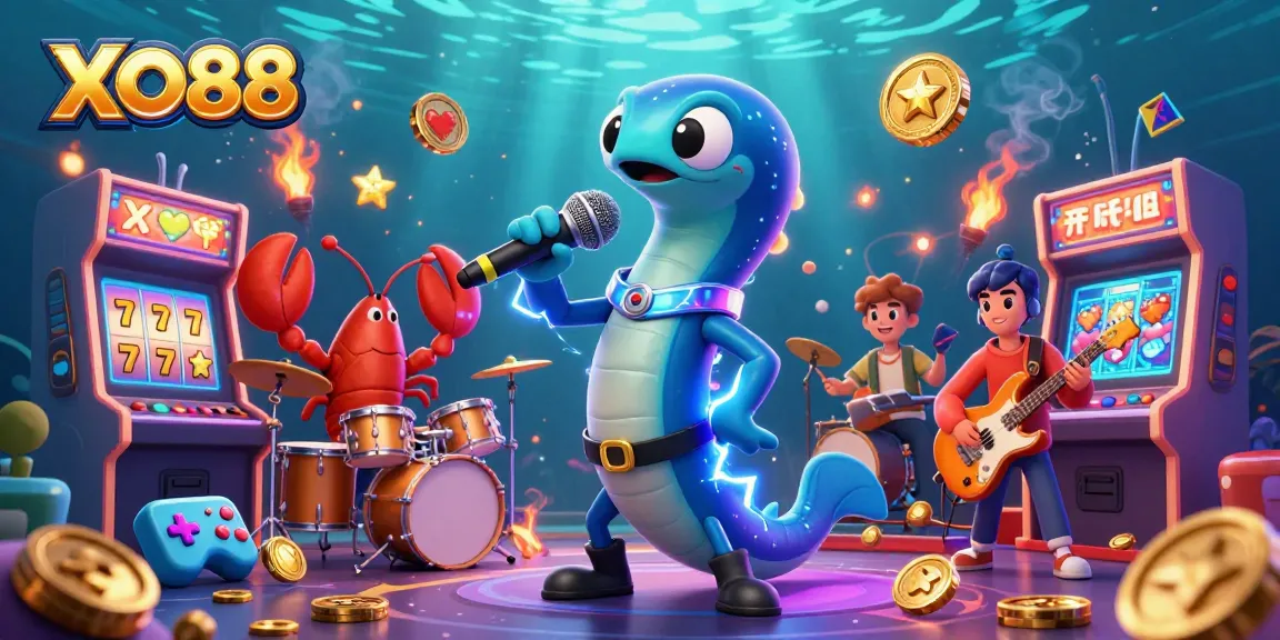 Experience the excitement of XO88 with electric eel DJs and vibrant underwater casino games.