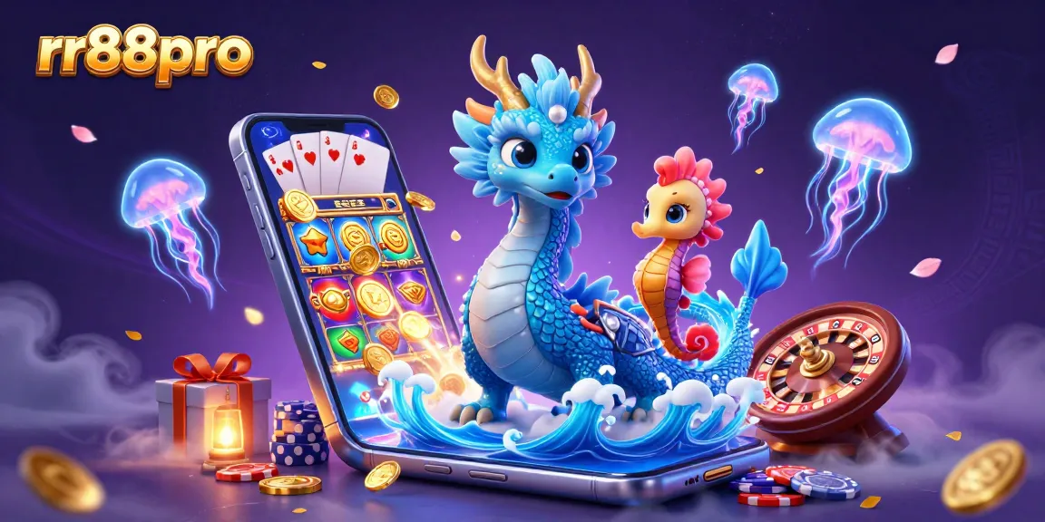Engage with thrilling games at rr88pro featuring an azure dragon, coral knight, and dynamic slots.