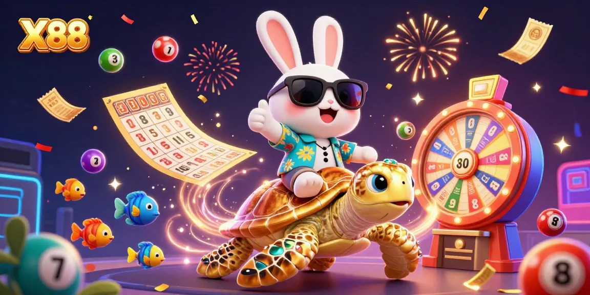 Experience winning with X88's colorful lottery scene featuring dynamic games.