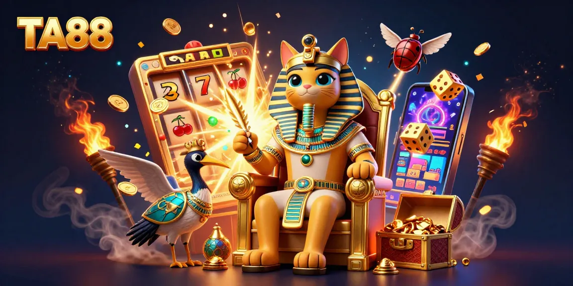 Experience electrifying gameplay with TA88 at a vibrant casino scene featuring a jackpot explosion and animated characters.