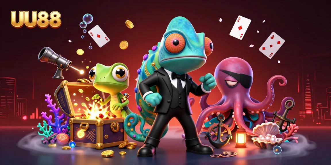 Experience thrilling wins at UU88 with a vibrant 3D casino scene illustrating gambling excitement.