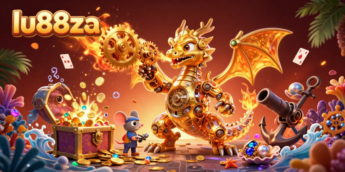 Engage in thrilling adventures with lu88za while exploring a dynamic 3D underwater casino scene.