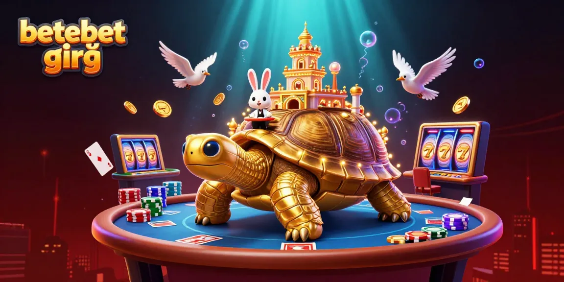 Experience winning strategies at betebet giriş with vibrant casino action and golden tortoise elements.