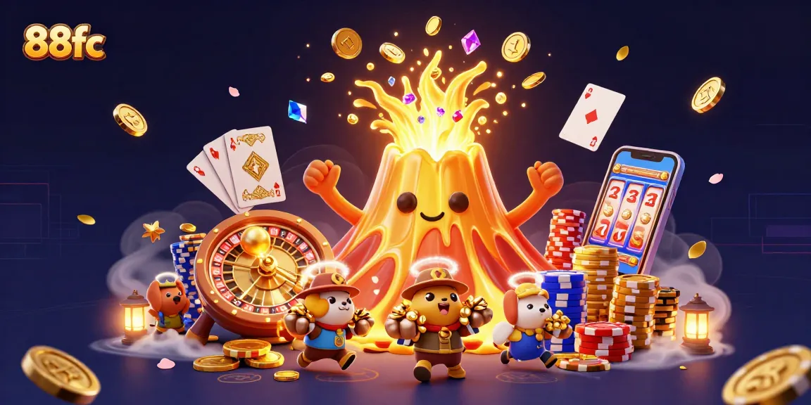 Experience the thrill of winning at 88fc with vibrant 3D casino elements and dynamic gaming action.