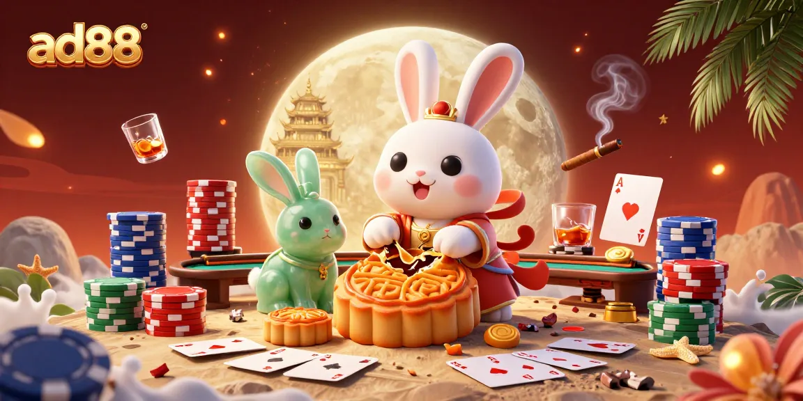 Experience thrilling poker action with ad88, featuring captivating characters and vibrant casino elements in a dynamic scene.
