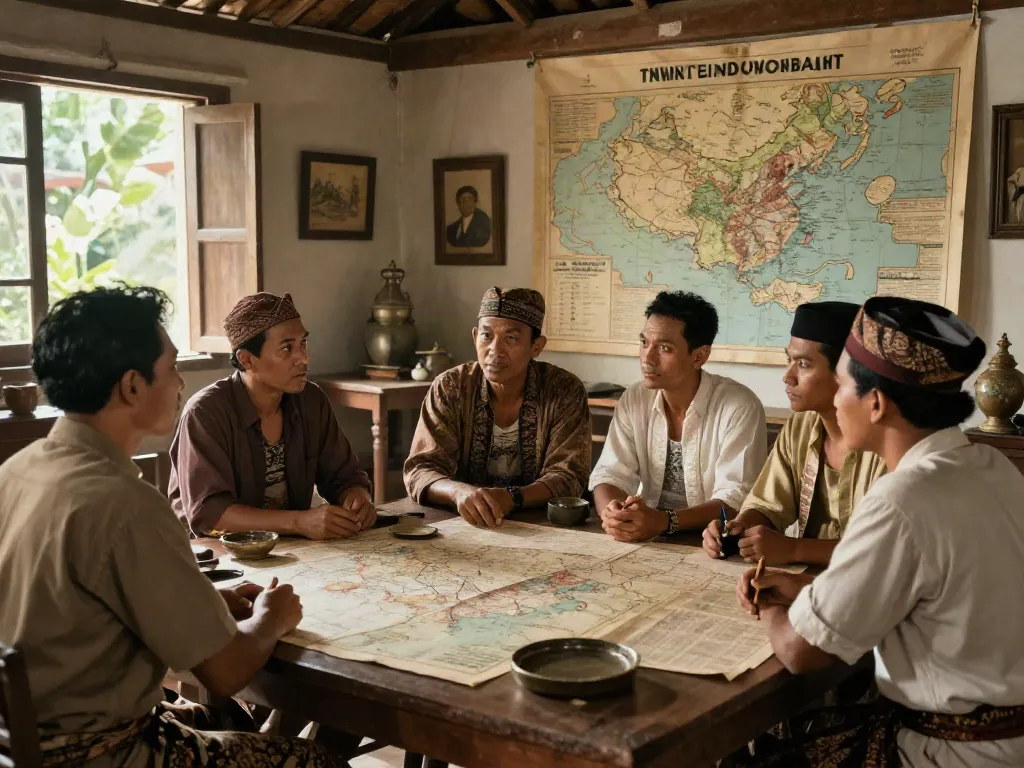rokok88 historical discussion of Indonesia’s struggle for independence with strategic maps and artifacts.