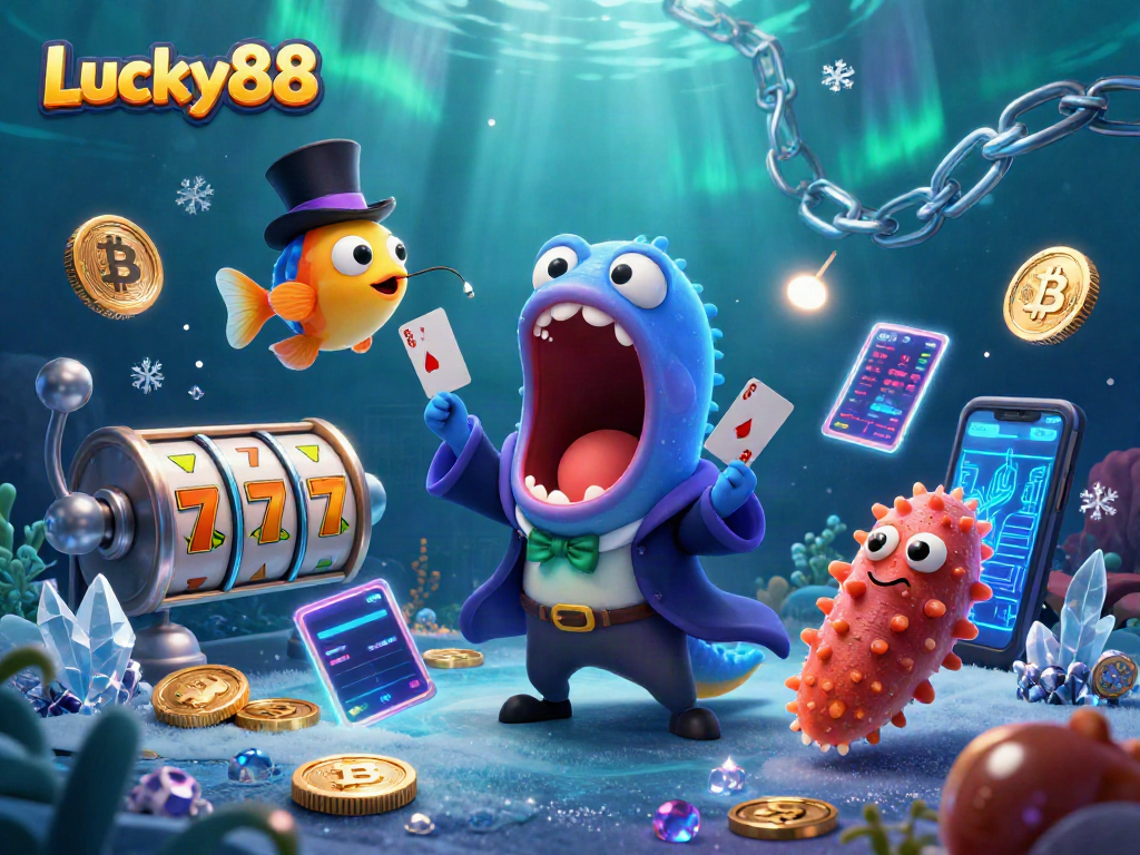Engage in Lucky88 gameplay featuring unique characters and vibrant gambling elements.