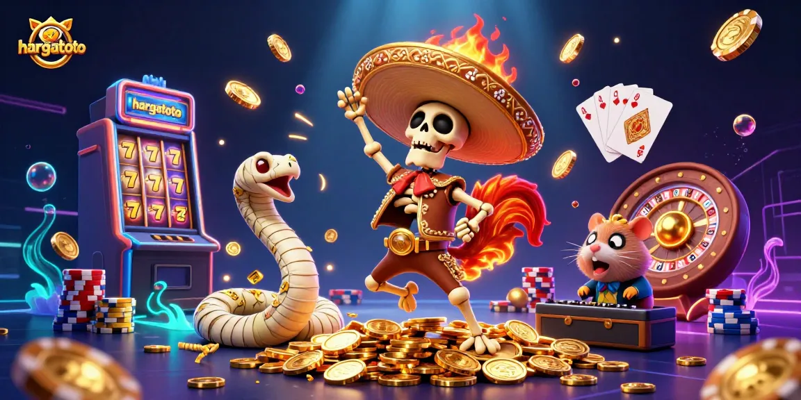 Spin in excitement with hargatoto's vibrant slots atmosphere showcasing colorful characters and dynamic gaming elements.